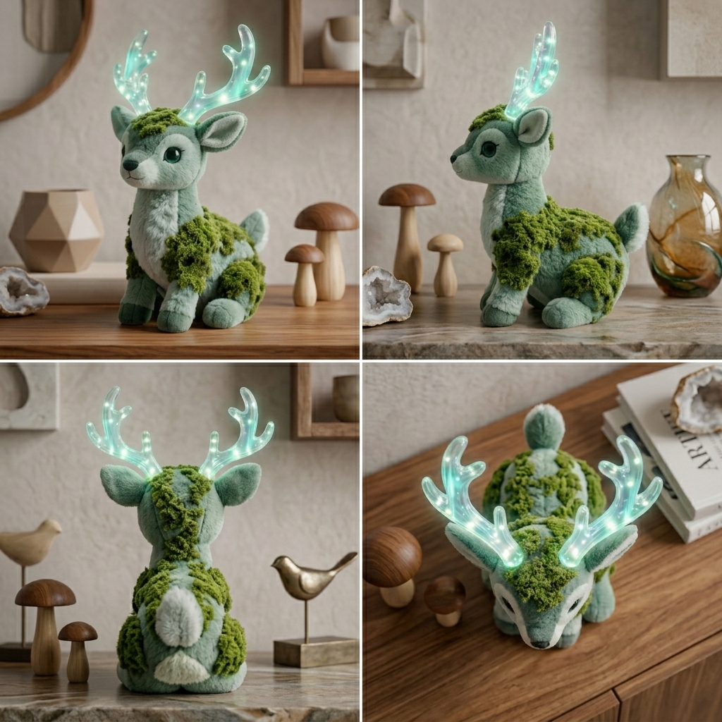 Plush Moss Deer — “Aurora Grove” (Collector Fantasy Plush)
