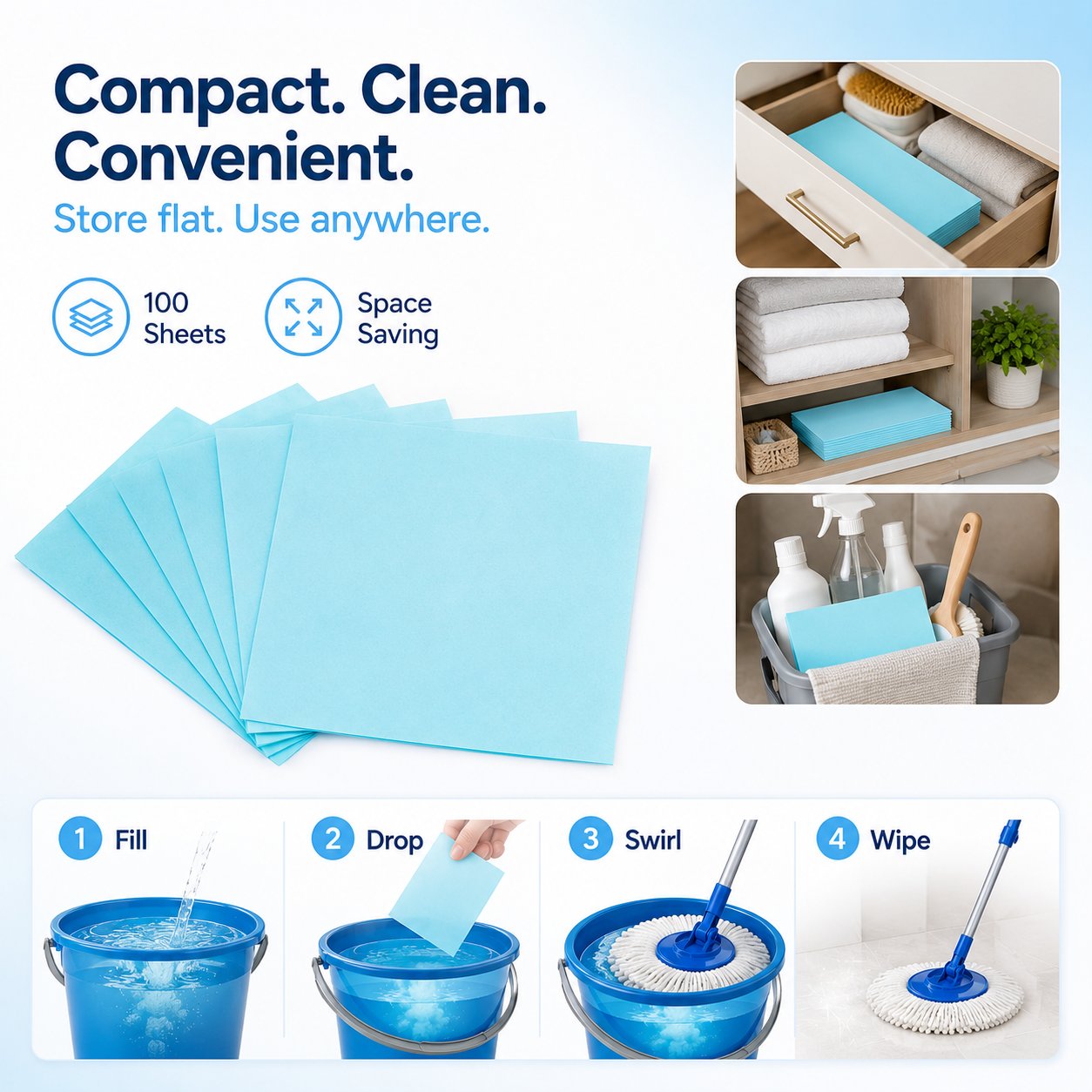 IEY®100-Piece Multi-Effect Floor Cleaning Sheets