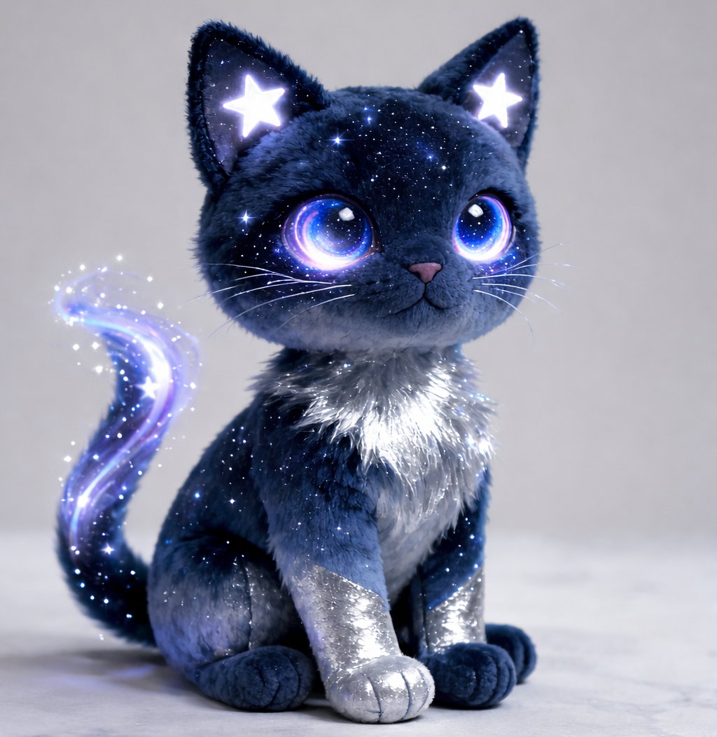 Plush Galaxy Cat — “Starlit Nebula” (Collectible Fantasy Plush)