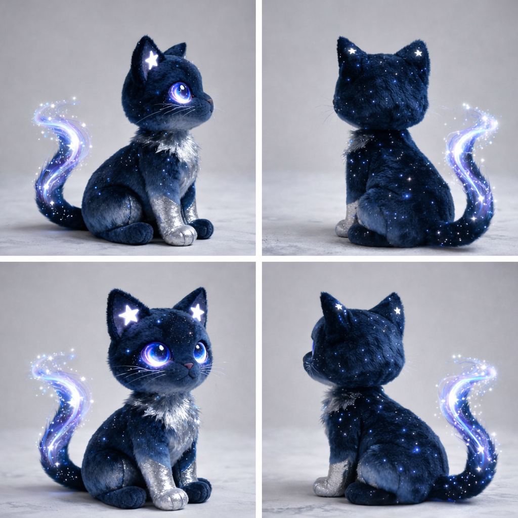 Plush Galaxy Cat — “Starlit Nebula” (Collectible Fantasy Plush)