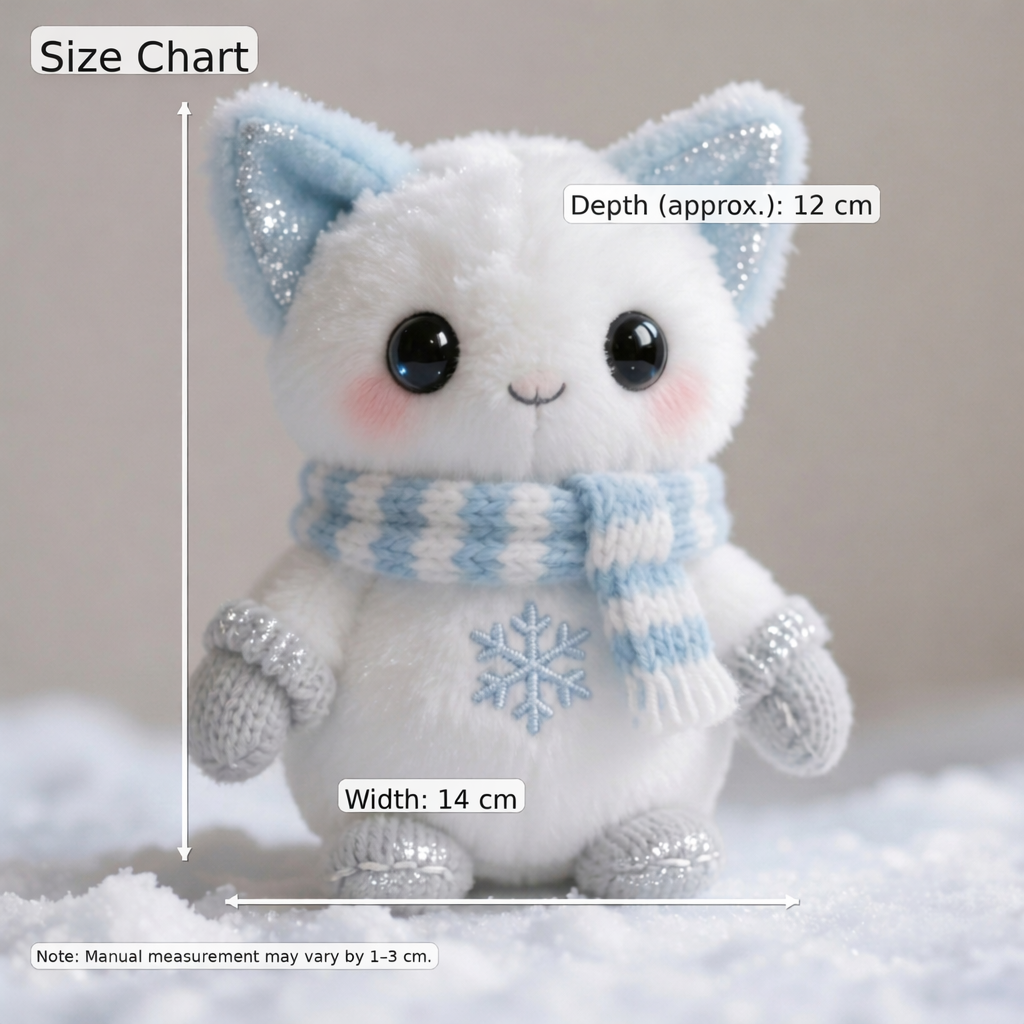 Snowflake Kitty Plush — “Frostbite Cat” (Winter Edition)