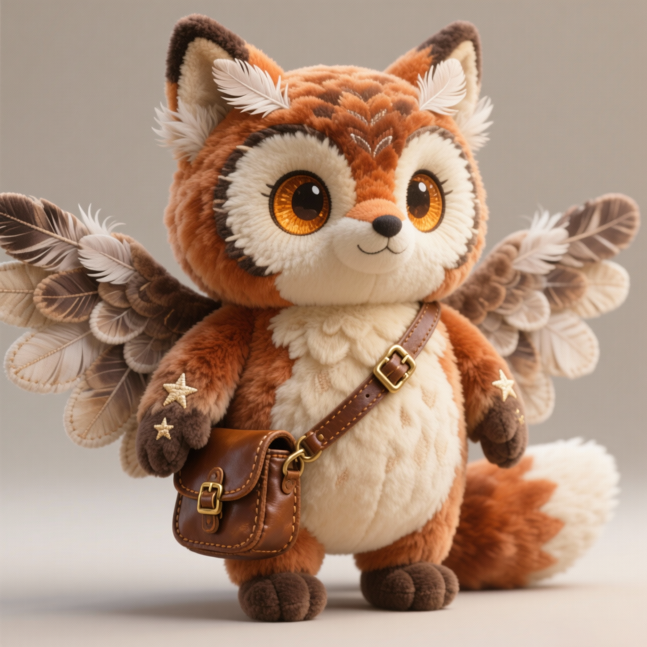 Winged Owl-Fox Plush — “Forest Courier” (Collector Fantasy Doll)