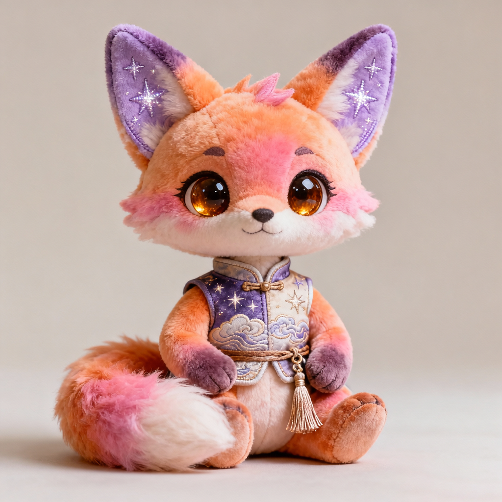 Aurora Prism Fox Plush Doll (Starlit Cloud Edition)