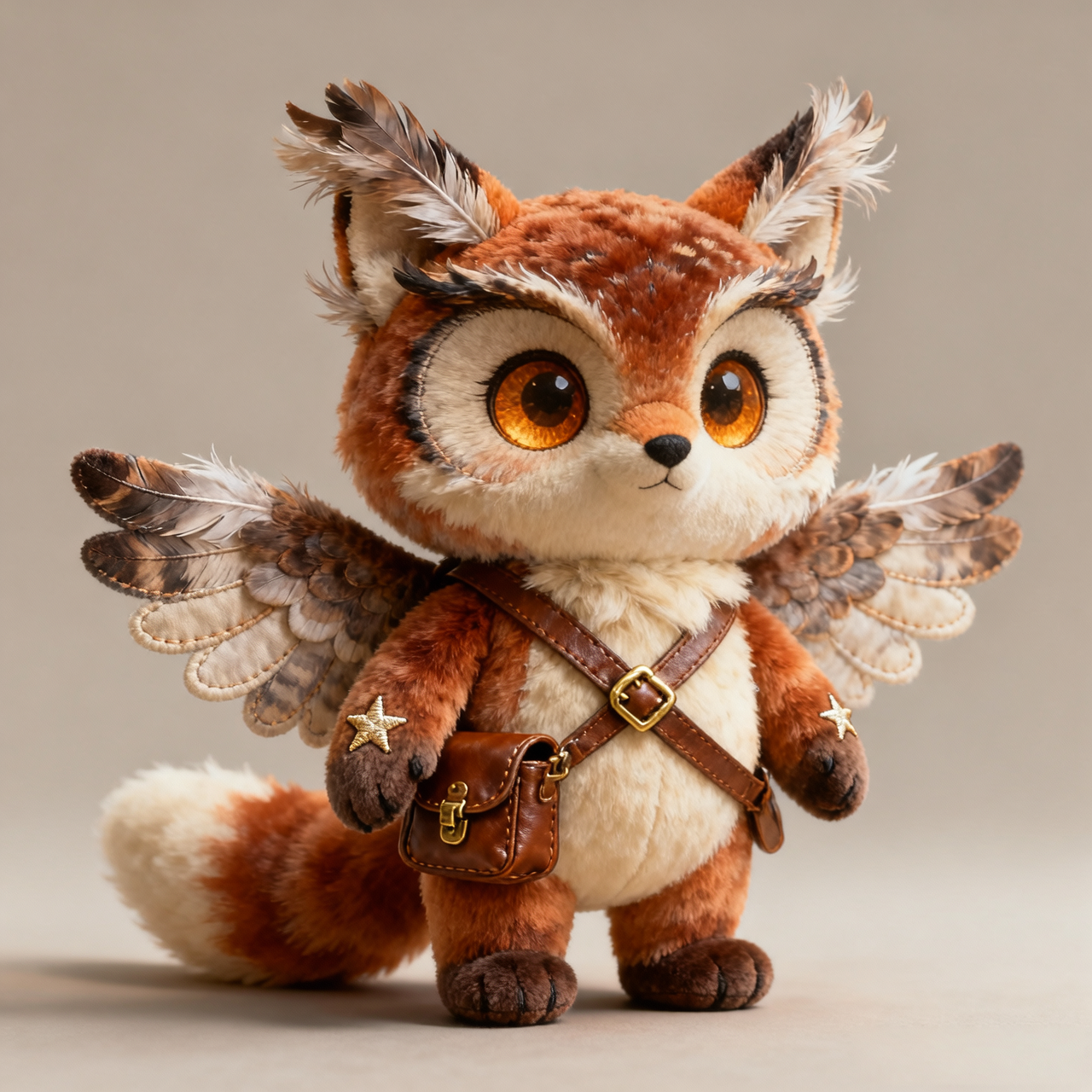 Winged Owl-Fox Plush — “Forest Courier” (Collector Fantasy Doll)