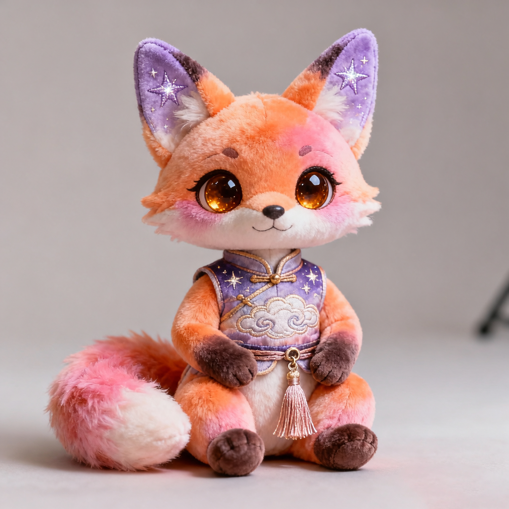 Aurora Prism Fox Plush Doll (Starlit Cloud Edition)