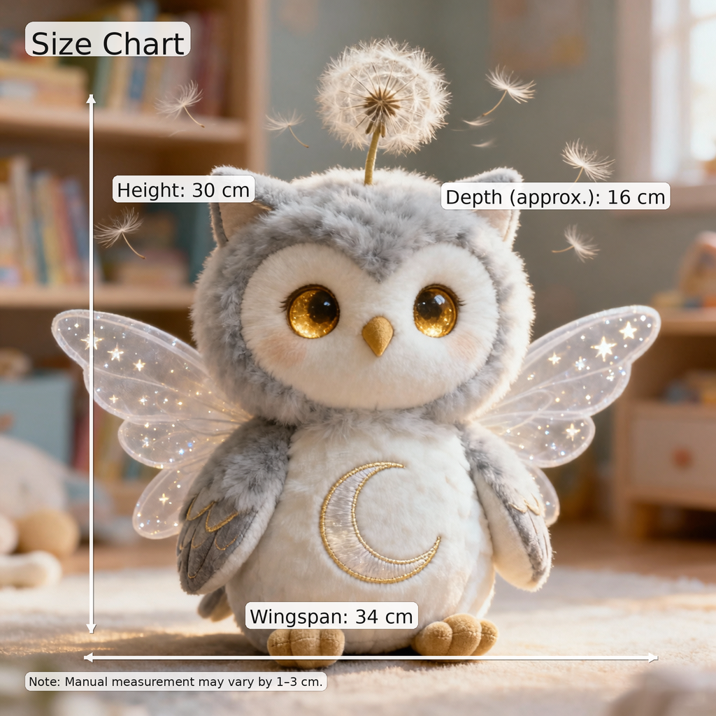 Dreamseed Owl Plush — “Moonlit Wish Owl”